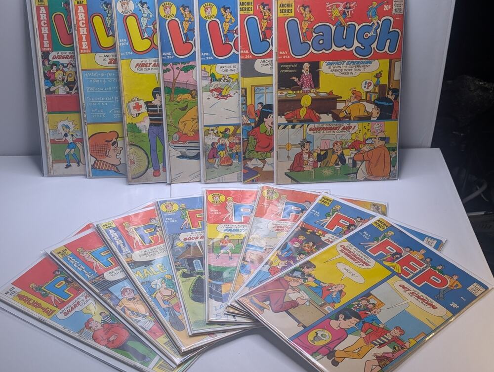 Vintage Archie Laugh & Pep Comic Lot 15 Comics 1970s Archie Comics Group